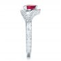  Platinum Custom Pink Sapphire Engagement Ring - Side View -  100113 - Thumbnail