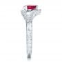 18k White Gold 18k White Gold Custom Pink Sapphire Engagement Ring - Side View -  100113 - Thumbnail