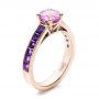 18k Rose Gold 18k Rose Gold Custom Pink Sapphire And Amethyst Engagement Ring - Three-Quarter View -  101214 - Thumbnail