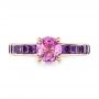 14k Rose Gold 14k Rose Gold Custom Pink Sapphire And Amethyst Engagement Ring - Top View -  101214 - Thumbnail