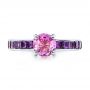  Platinum Platinum Custom Pink Sapphire And Amethyst Engagement Ring - Top View -  101214 - Thumbnail