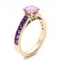 14k Yellow Gold 14k Yellow Gold Custom Pink Sapphire And Amethyst Engagement Ring - Three-Quarter View -  101214 - Thumbnail