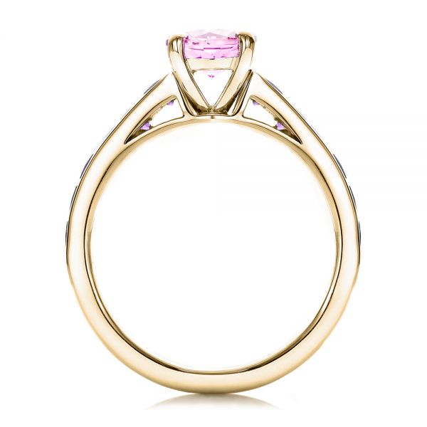 14k Yellow Gold 14k Yellow Gold Custom Pink Sapphire And Amethyst Engagement Ring - Front View - 101214
