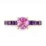 14k Yellow Gold 14k Yellow Gold Custom Pink Sapphire And Amethyst Engagement Ring - Top View -  101214 - Thumbnail