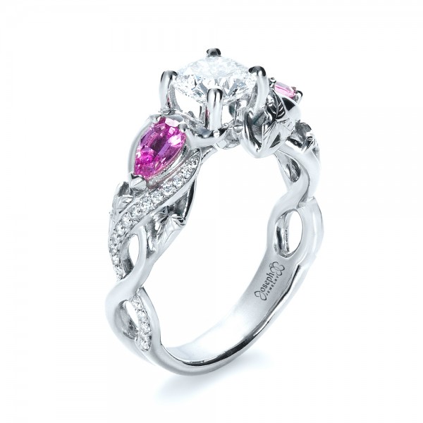 Wedding rings pink sapphire