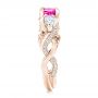14k Rose Gold 14k Rose Gold Custom Pink Sapphire And Diamond Engagement Ring - Side View -  102547 - Thumbnail