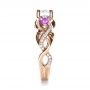 18k Rose Gold 18k Rose Gold Custom Pink Sapphire And Diamond Engagement Ring - Side View -  1431 - Thumbnail