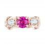 14k Rose Gold 14k Rose Gold Custom Pink Sapphire And Diamond Engagement Ring - Top View -  102547 - Thumbnail