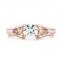18k Rose Gold 18k Rose Gold Custom Pink Sapphire And Diamond Engagement Ring - Top View -  103213 - Thumbnail