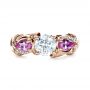 14k Rose Gold 14k Rose Gold Custom Pink Sapphire And Diamond Engagement Ring - Top View -  1431 - Thumbnail