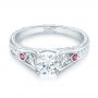  Platinum Custom Pink Sapphire And Diamond Engagement Ring - Flat View -  103213 - Thumbnail