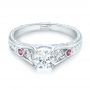  Platinum Custom Pink Sapphire And Diamond Engagement Ring - Flat View -  103213 - Thumbnail