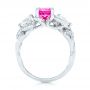 14k White Gold Custom Pink Sapphire And Diamond Engagement Ring - Front View -  102547 - Thumbnail
