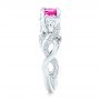 18k White Gold 18k White Gold Custom Pink Sapphire And Diamond Engagement Ring - Side View -  102547 - Thumbnail