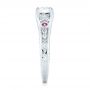  Platinum Custom Pink Sapphire And Diamond Engagement Ring - Side View -  103213 - Thumbnail