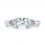 18k White Gold 18k White Gold Custom Pink Sapphire And Diamond Engagement Ring - Top View -  103213 - Thumbnail