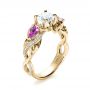 18k Yellow Gold 18k Yellow Gold Custom Pink Sapphire And Diamond Engagement Ring - Three-Quarter View -  1431 - Thumbnail