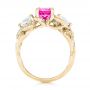 18k Yellow Gold 18k Yellow Gold Custom Pink Sapphire And Diamond Engagement Ring - Front View -  102547 - Thumbnail