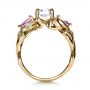 14k Yellow Gold 14k Yellow Gold Custom Pink Sapphire And Diamond Engagement Ring - Front View -  1431 - Thumbnail