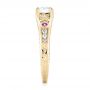 14k Yellow Gold 14k Yellow Gold Custom Pink Sapphire And Diamond Engagement Ring - Side View -  103213 - Thumbnail