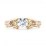14k Yellow Gold 14k Yellow Gold Custom Pink Sapphire And Diamond Engagement Ring - Top View -  103213 - Thumbnail