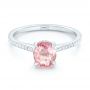 14k White Gold Custom Pink Sapphire And Diamond Engagment Ring - Flat View -  102805 - Thumbnail