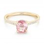18k Yellow Gold 18k Yellow Gold Custom Pink Sapphire And Diamond Engagment Ring - Flat View -  102805 - Thumbnail