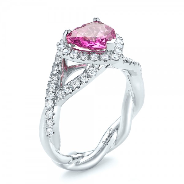 3Ct Radiant Cut Pink Sapphire Diamond Halo Engagement Ring 14k White Gold  Finish | eBay