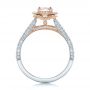  14K Gold And 14k Rose Gold Custom Pink Sapphire And Diamond Halo Engagement Ring - Front View -  102136 - Thumbnail