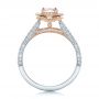  Platinum And 14k Rose Gold Platinum And 14k Rose Gold Custom Pink Sapphire And Diamond Halo Engagement Ring - Front View -  102136 - Thumbnail