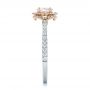  14K Gold And 14k Rose Gold Custom Pink Sapphire And Diamond Halo Engagement Ring - Side View -  102136 - Thumbnail