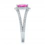  Platinum Platinum Custom Pink Sapphire And Diamond Halo Engagement Ring - Side View -  1103 - Thumbnail