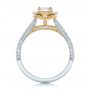  18K Gold And 18k Yellow Gold 18K Gold And 18k Yellow Gold Custom Pink Sapphire And Diamond Halo Engagement Ring - Front View -  102136 - Thumbnail