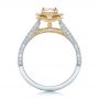  14K Gold And 14k Yellow Gold 14K Gold And 14k Yellow Gold Custom Pink Sapphire And Diamond Halo Engagement Ring - Front View -  102136 - Thumbnail