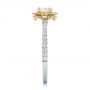  14K Gold And 14k Yellow Gold 14K Gold And 14k Yellow Gold Custom Pink Sapphire And Diamond Halo Engagement Ring - Side View -  102136 - Thumbnail