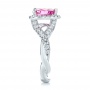  Platinum Custom Pink Sapphire And Diamond Halo Engagement Ring - Side View -  103621 - Thumbnail