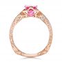 14k Rose Gold Custom Pink Sapphire And Diamond Ring - Front View -  102007 - Thumbnail