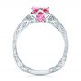 18k White Gold 18k White Gold Custom Pink Sapphire And Diamond Ring - Front View -  102007 - Thumbnail