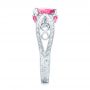  Platinum Platinum Custom Pink Sapphire And Diamond Ring - Side View -  102007 - Thumbnail