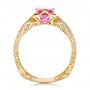 14k Yellow Gold 14k Yellow Gold Custom Pink Sapphire And Diamond Ring - Front View -  102007 - Thumbnail