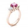 14k Rose Gold 14k Rose Gold Custom Pink And White Sapphire Engagement Ring - Three-Quarter View -  100863 - Thumbnail