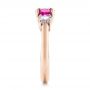 14k Rose Gold 14k Rose Gold Custom Pink And White Sapphire Engagement Ring - Side View -  100863 - Thumbnail
