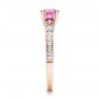 18k Rose Gold 18k Rose Gold Custom Pink And White Sapphire Engagement Ring - Side View -  100883 - Thumbnail