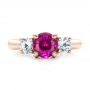 14k Rose Gold 14k Rose Gold Custom Pink And White Sapphire Engagement Ring - Top View -  100863 - Thumbnail