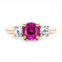 14k Rose Gold 14k Rose Gold Custom Pink And White Sapphire Engagement Ring - Top View -  100863 - Thumbnail