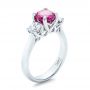 14k White Gold Custom Pink And White Sapphire Engagement Ring - Three-Quarter View -  100863 - Thumbnail