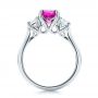 14k White Gold Custom Pink And White Sapphire Engagement Ring - Front View -  100863 - Thumbnail