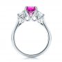 18k White Gold 18k White Gold Custom Pink And White Sapphire Engagement Ring - Front View -  100863 - Thumbnail