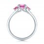 14k White Gold Custom Pink And White Sapphire Engagement Ring - Front View -  100883 - Thumbnail