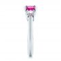 14k White Gold Custom Pink And White Sapphire Engagement Ring - Side View -  100863 - Thumbnail
